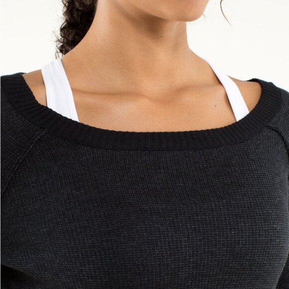 Lululemon - sz Large - Chai Time II Pullover in Black/Heathered Deep Coal - Picture 12 of 14